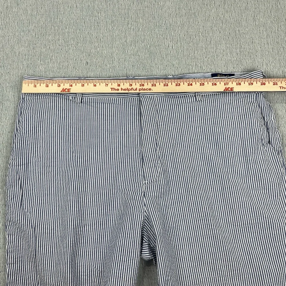 Polo Ralph Lauren Shorts Men's 40x9‎ Blue Stretch Straight Seersucker Pony